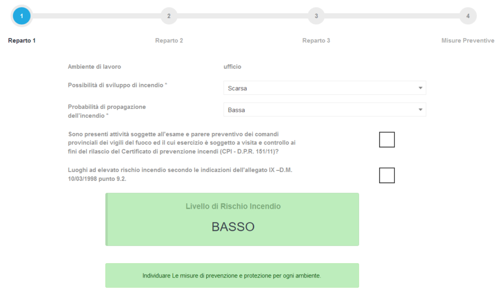 Valutazione rischio incendio